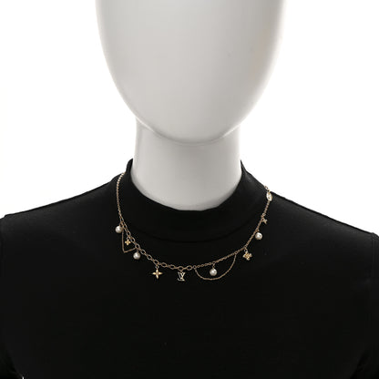 Louis Vuitton Metal Blooming Pearls Necklace Gold 2 of 7