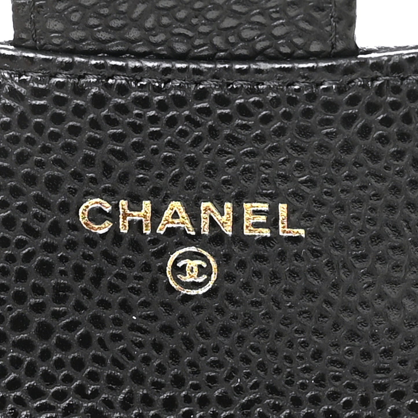 Caviar Quilted Flap Card Holder Wallet Black