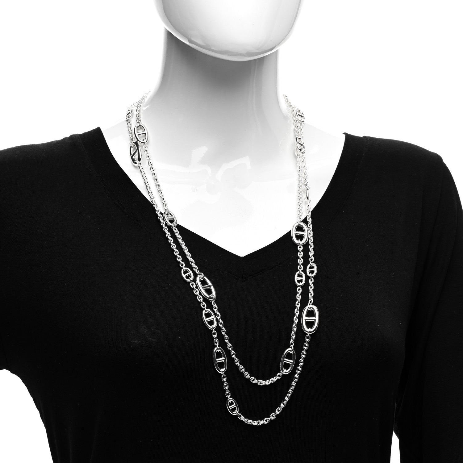 Hermes Sterling Silver Farandole Necklace 160 2 of 5