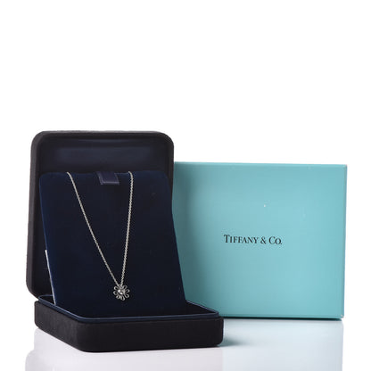 Tiffany Platinum Diamond Daisy Pendant Necklace 7 of 7
