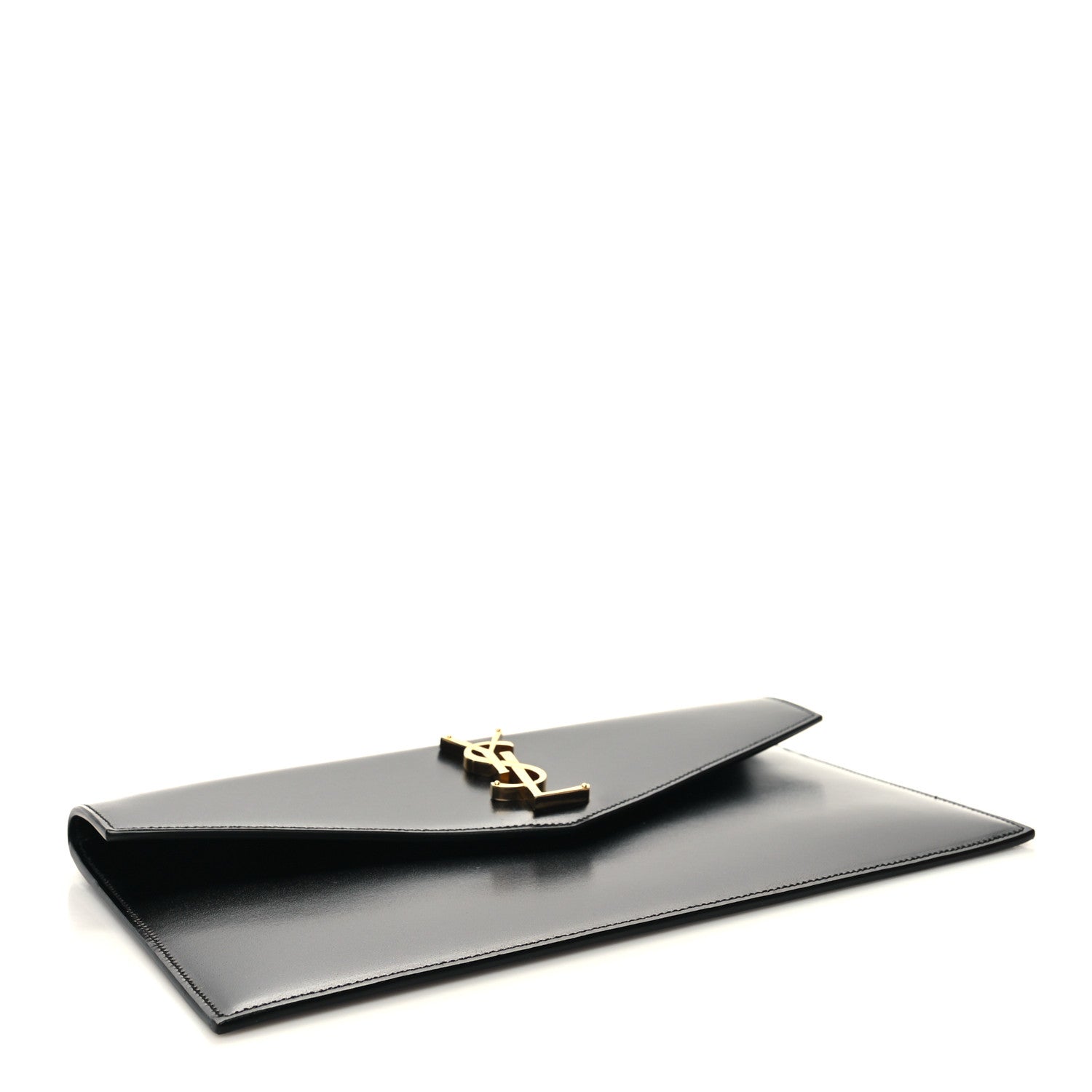 Saint Laurent Smooth Shiny Calfskin Monogram Uptown Pouch Black 4 of 11