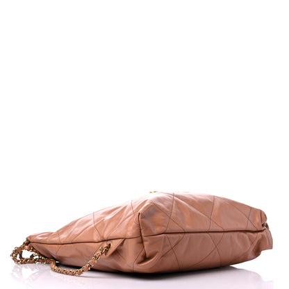Chanel Shiny Calfskin Quilted Chanel 22 Backpack Camel 3 of 8
