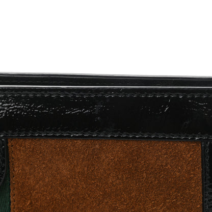 Gucci Suede Patent Web Small Ophidia Chain Shoulder Bag Nocciola Black 15 of 17