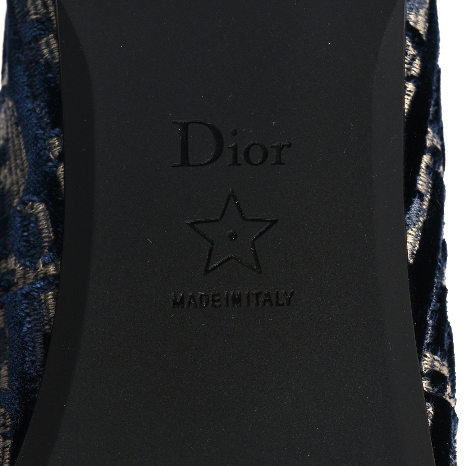 Christian Dior Velvet Oblique Poeme Laced Ballerina Flats 36.5 Blue 7 of 8