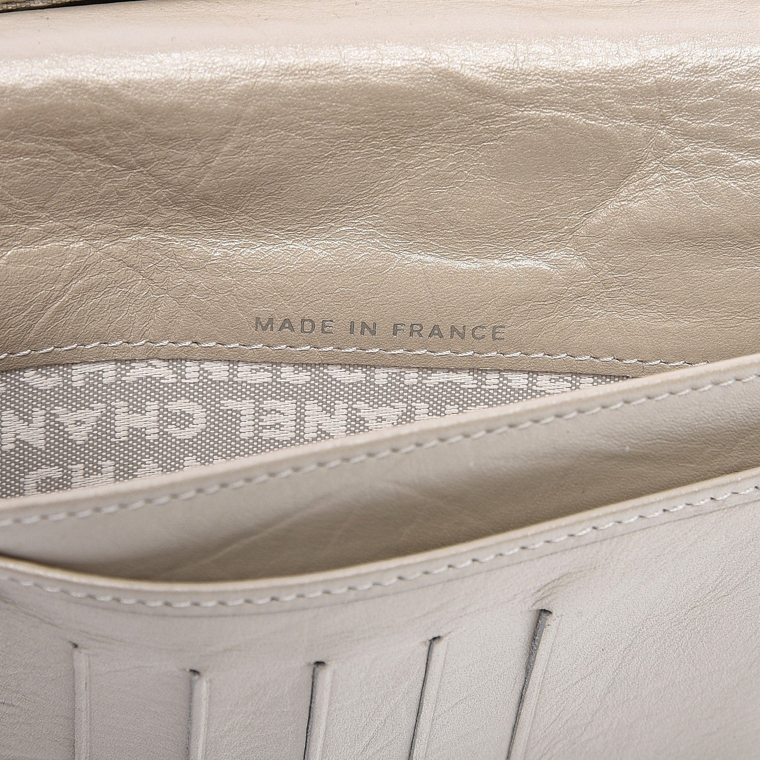 Chanel Aged Calfskin Quilted Cambon Quilted Yen Wallet Pearl 7 of 9