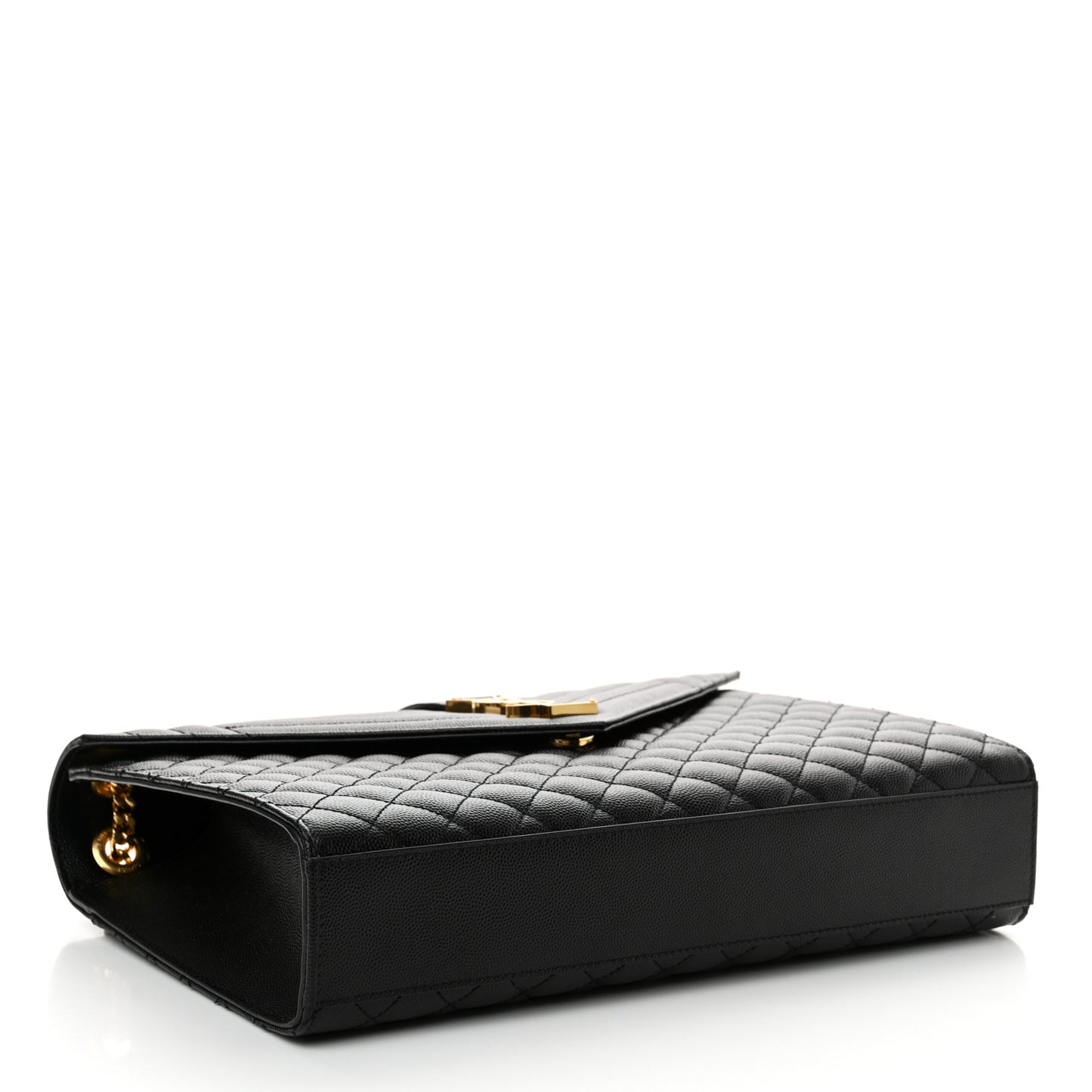 Grain De Poudre Textured Mixed Matelasse Large Triquilt Monogram Satchel Black
