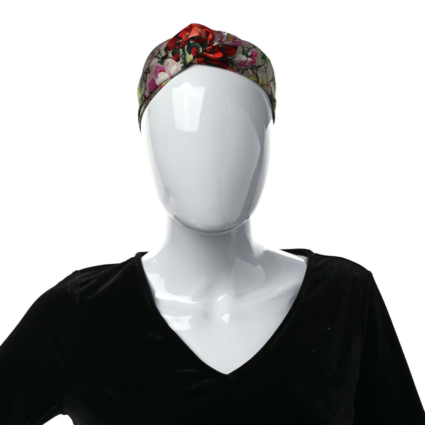 Silk Monogram Blooms Print Headband Antique Rose