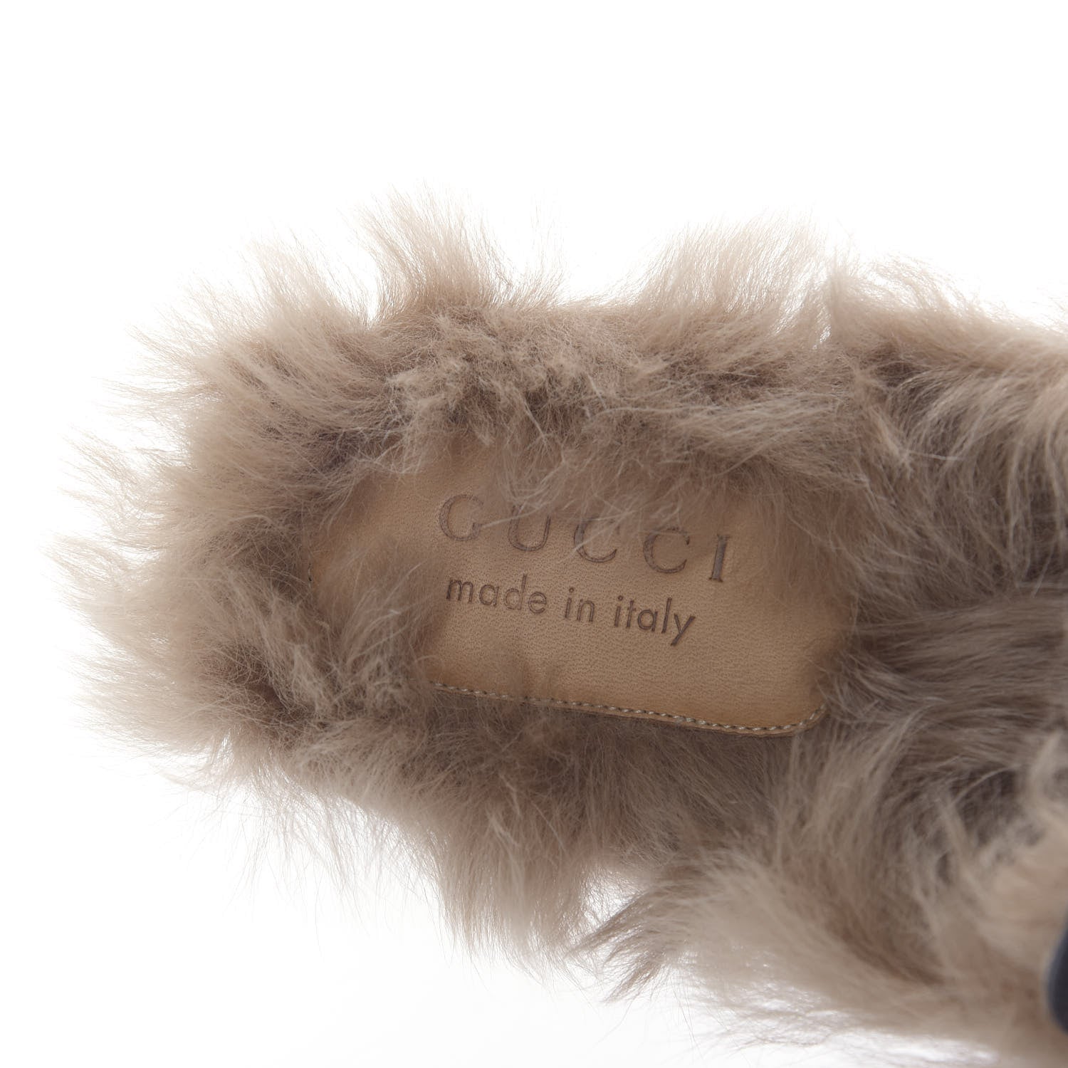 Gucci Goatskin Fur Web GG Mens Princetown Slippers 8 Black 7 of 8