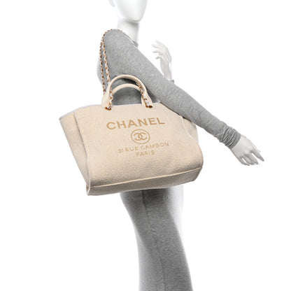 Chanel Lurex Boucle Medium Deauville Tote White 2 of 10