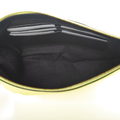 Burberry Soft Calfskin Large Duncan Zip Pouch Neon Yellow 5 of 8
