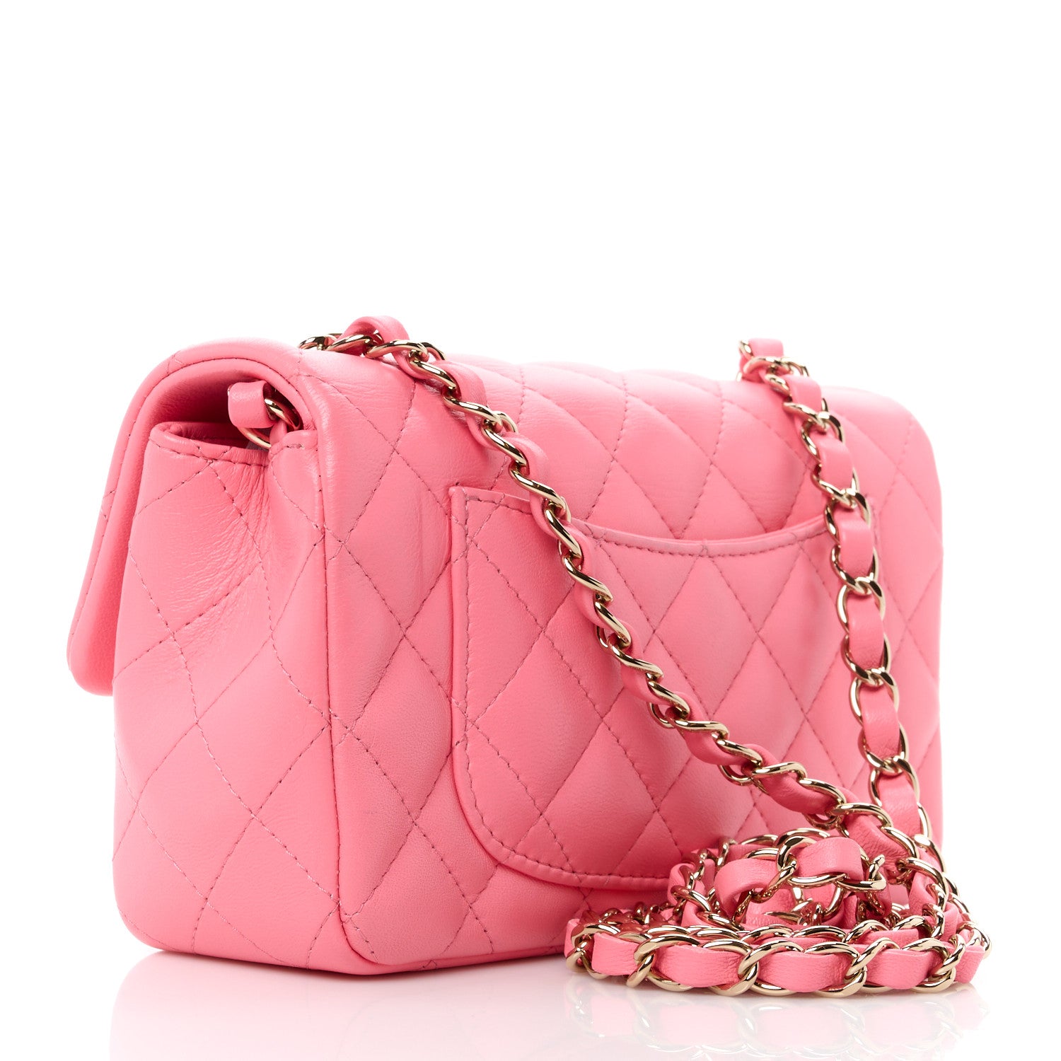 Chanel Lambskin Quilted Mini Rectangular Flap Pink 3 of 13