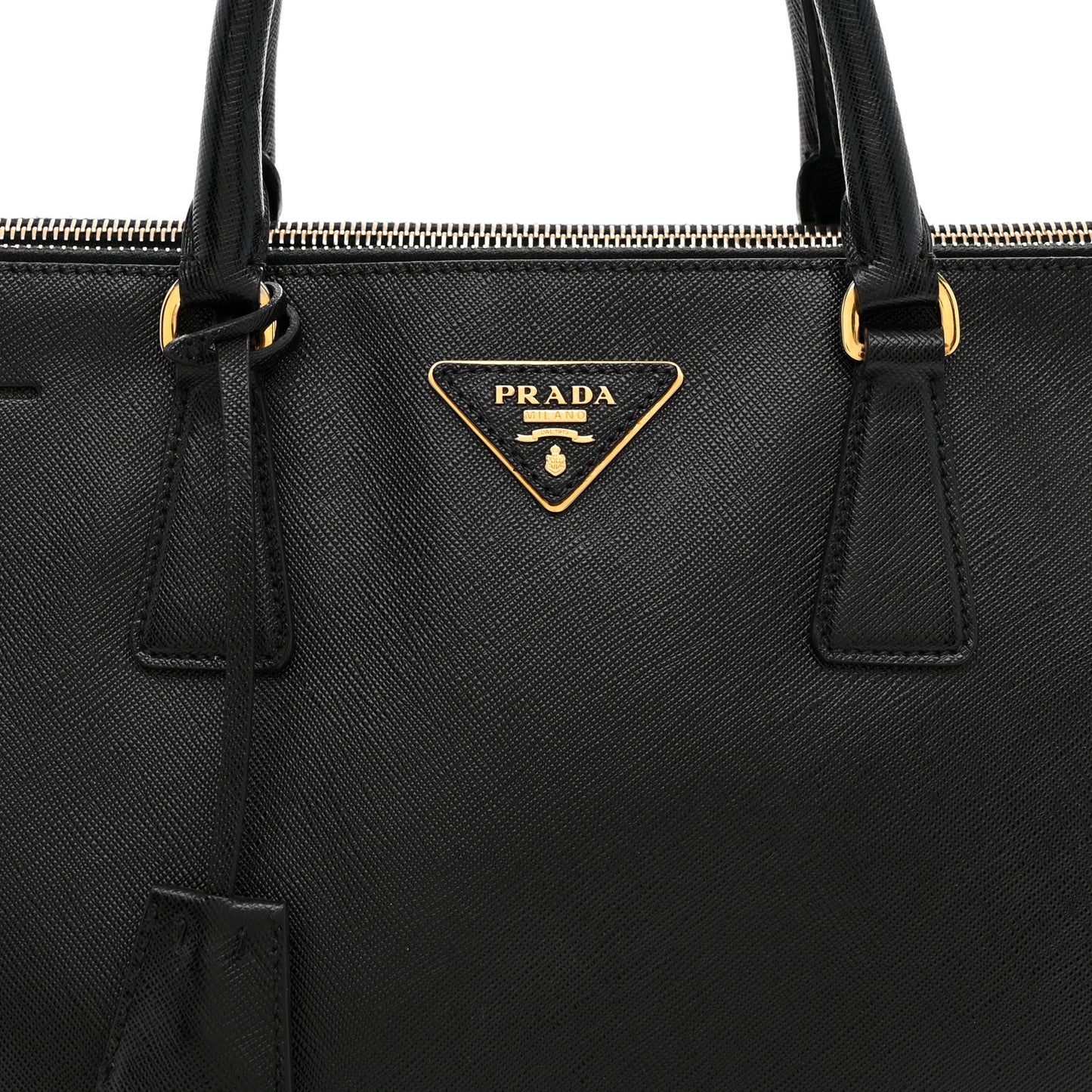 Saffiano Lux Large Galleria Double Zip Tote Black