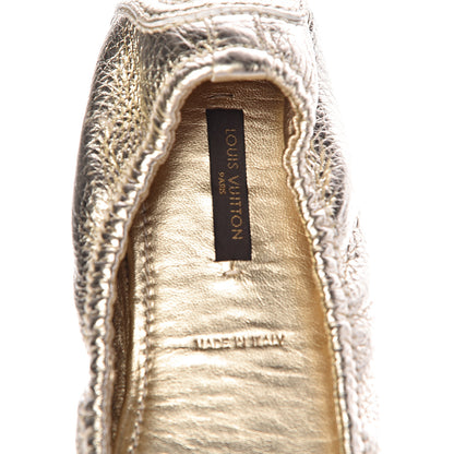 Louis Vuitton Metallic Calfskin Lemon Ballerina Flats 40 Gold 6 of 9
