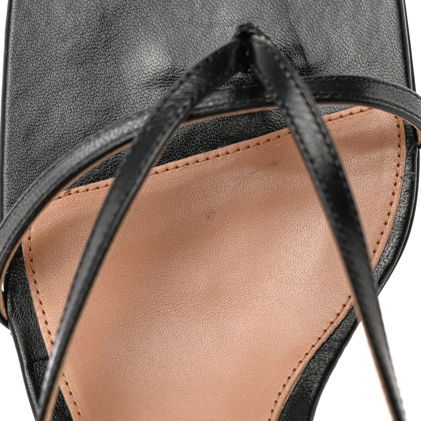Lambskin Stretch Multi Strap 40mm Sandals 37.5 Black
