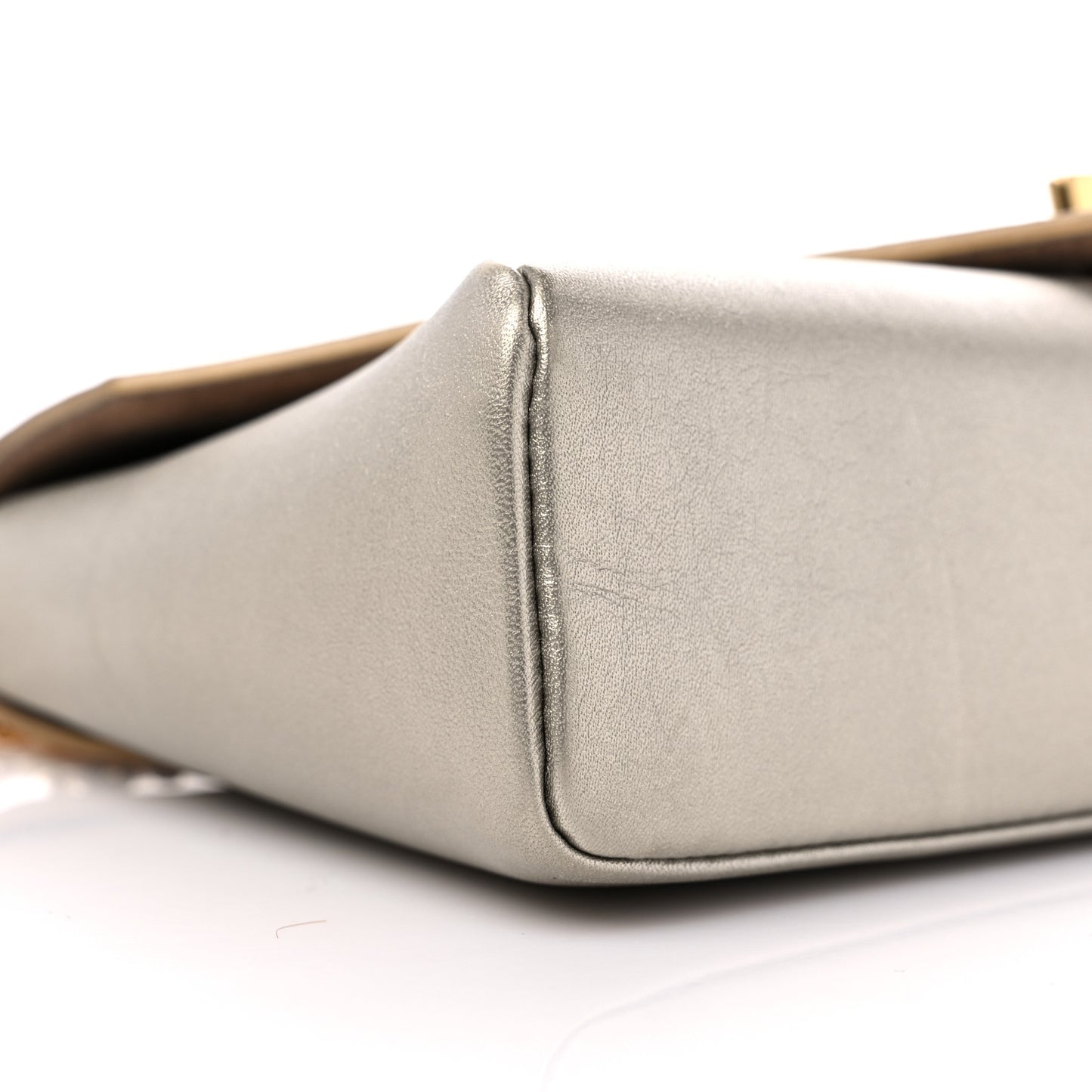 Metallic Calfskin Love Note Gold Silver