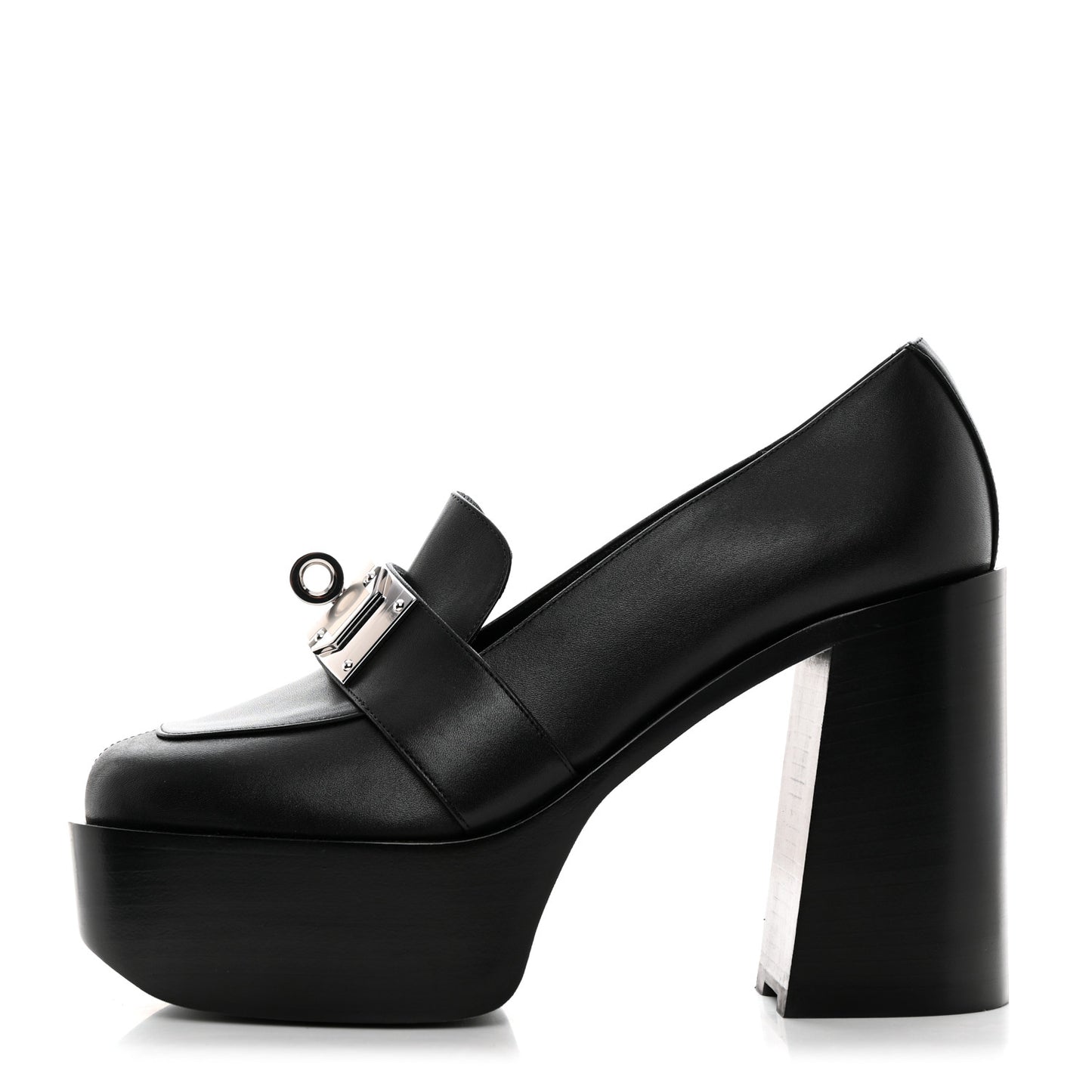 Calfskin Heel 70 Pumps 40 Black
