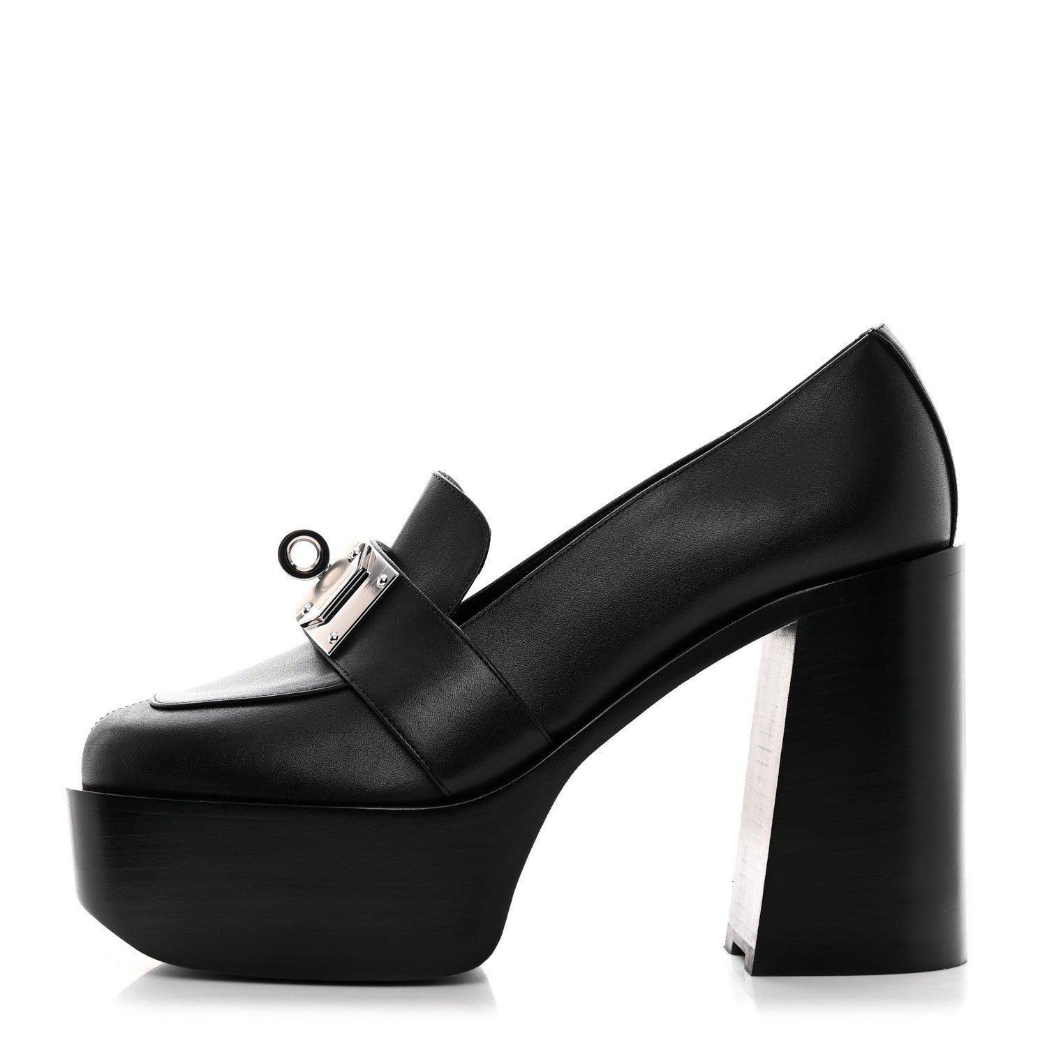 Hermes Calfskin Heel 70 Pumps 40 Black 1 of 8