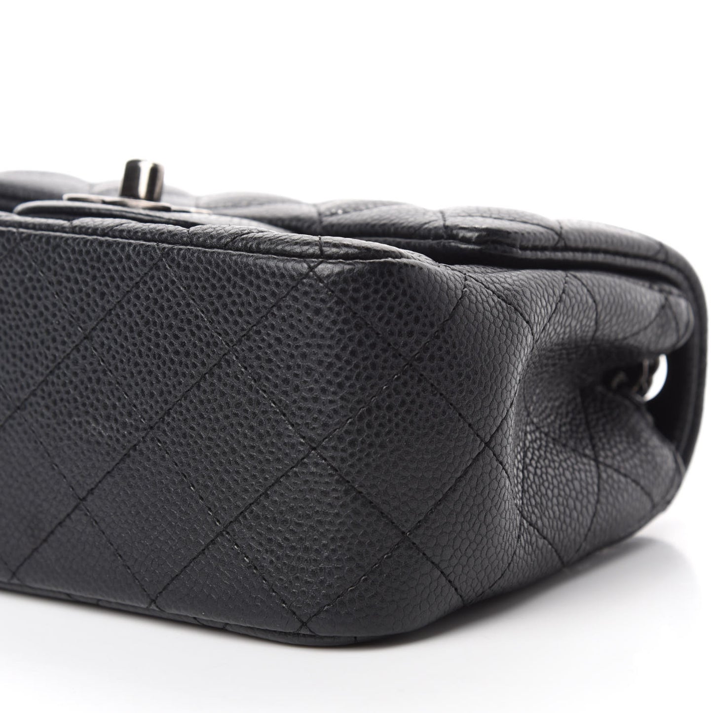 Caviar Quilted Mini Square Flap Black