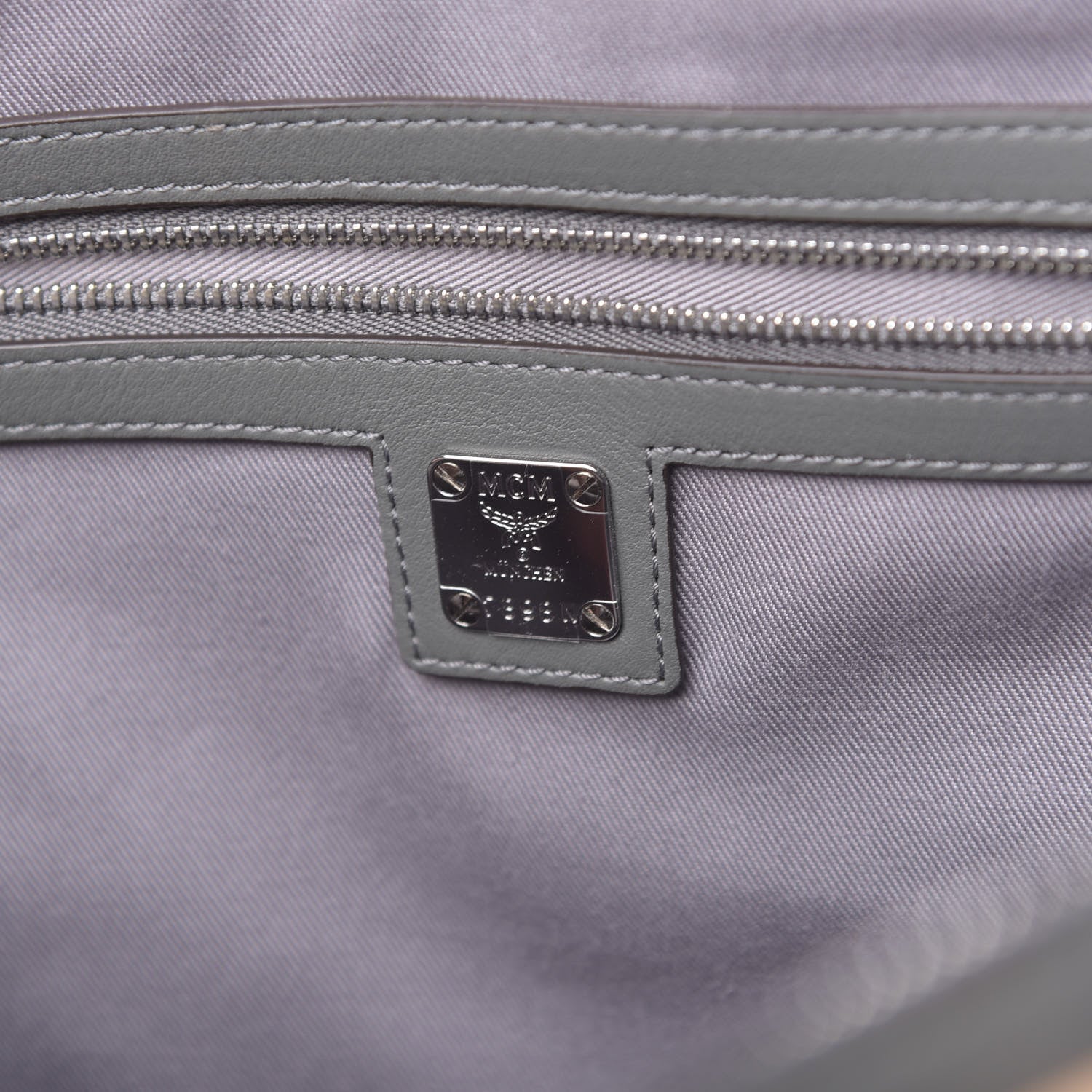 MCM Calfskin Ottomar Monogram Medium Klara Shopper Tote Charcoal 6 of 11