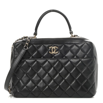 Chanel Lambskin Quilted Large Trendy CC Bowling Bag Black 1 of 16