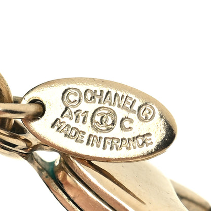 Chanel Graduated Pearl Crystal CC Long Necklace Light Gold 5 of 5