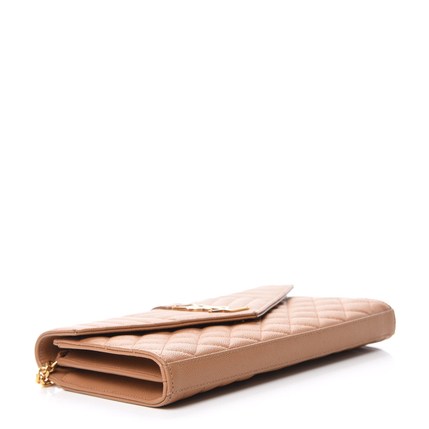 Grain De Poudre Mixed Matelasse Triquilt Monogram Chain Wallet Dune
