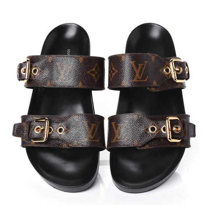 Louis Vuitton Monogram Bom Dia Mule Sandals 36 Black 5 of 10