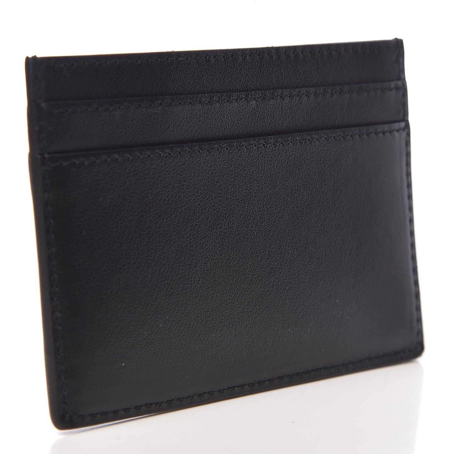 Calfskin Paris SL Love Patch Credit Card Case Black