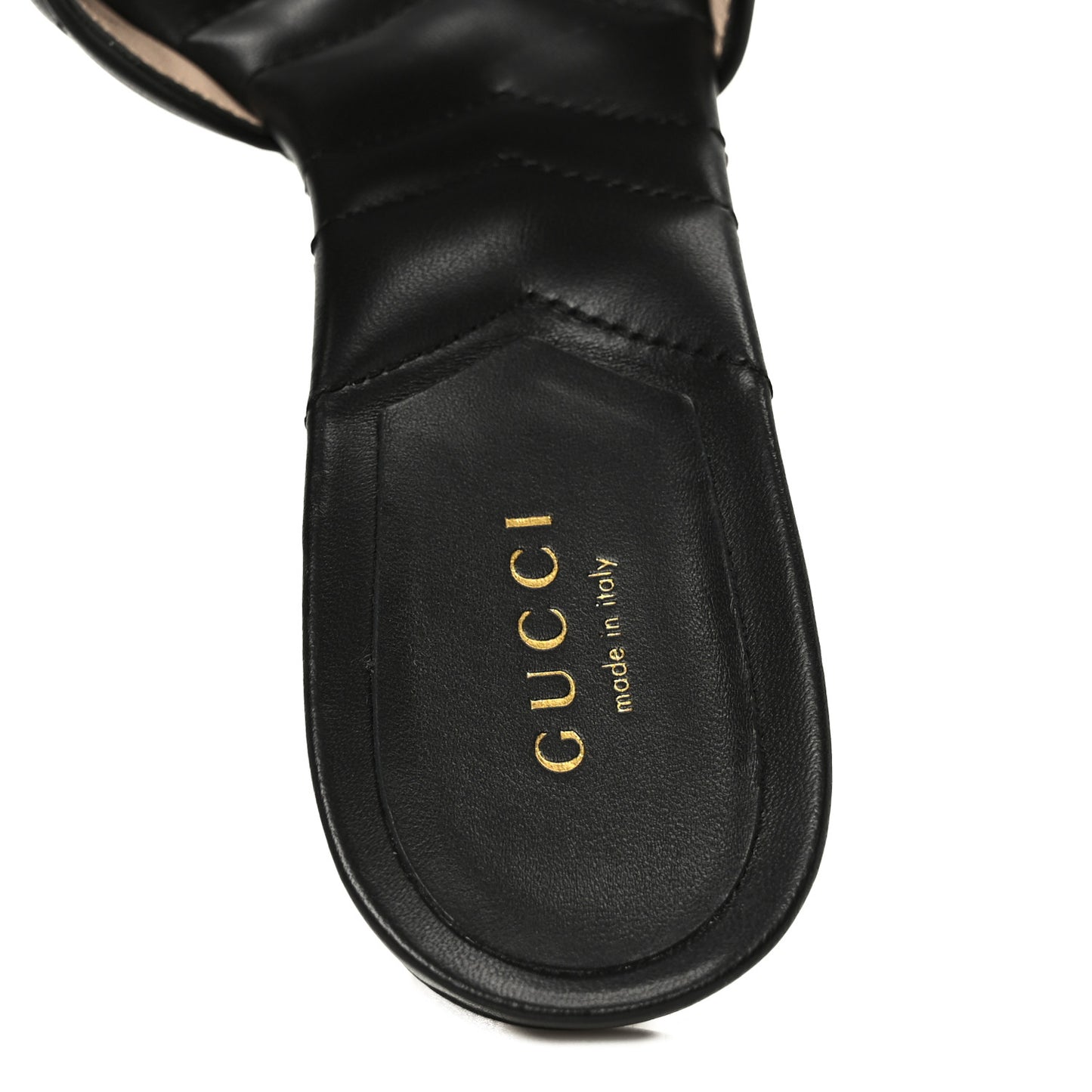 Nappa Matelasse GG Marmont 75mm Slide Sandals 37 Black