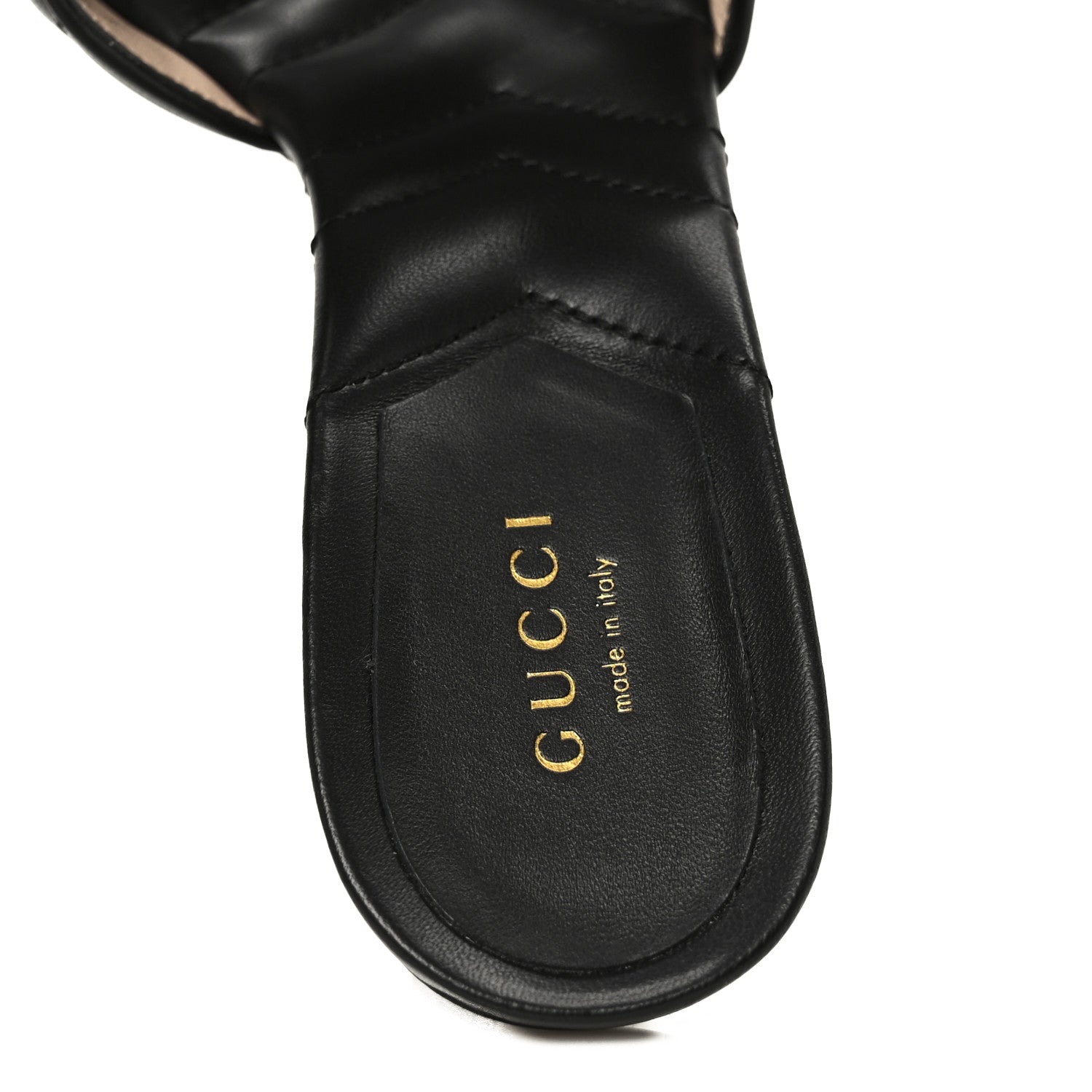 Gucci Nappa Matelasse GG Marmont 75mm Slide Sandals 37 Black 7 of 10
