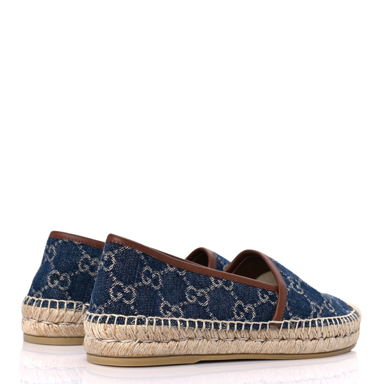 Gucci Denim GG Monogram Espadrilles 35 Blue Tea Cuir 4 of 12
