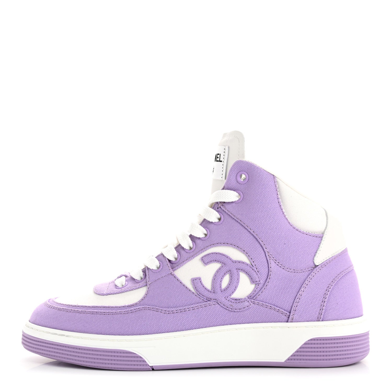 Chanel Cotton High Top Sneakers 38 Purple White 1694785 – FASHIONPHILE