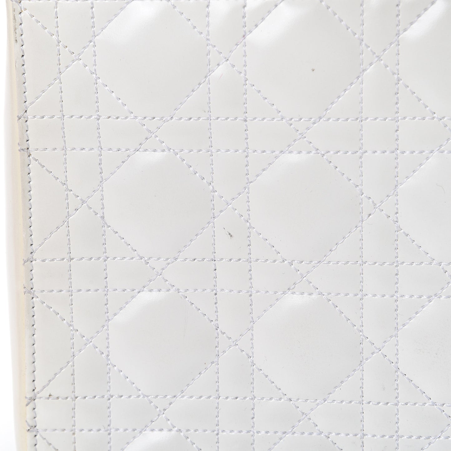 Patent Cannage Medium Lady Dior White