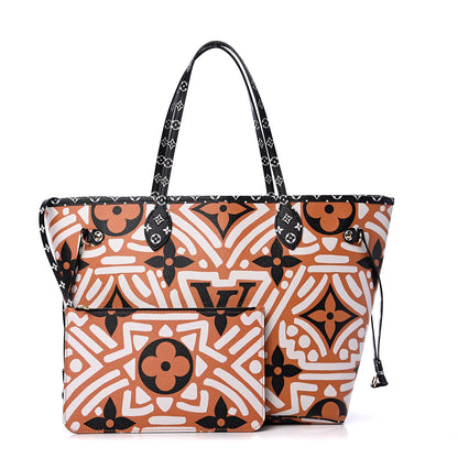 Louis Vuitton Monogram Giant Crafty Neverfull MM Creme Caramel 1 of 10