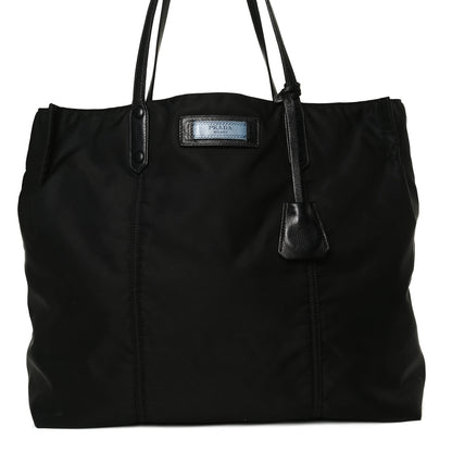 Prada Tessuto Nylon Glace Calfskin Etiquette Tote Black 10 of 16