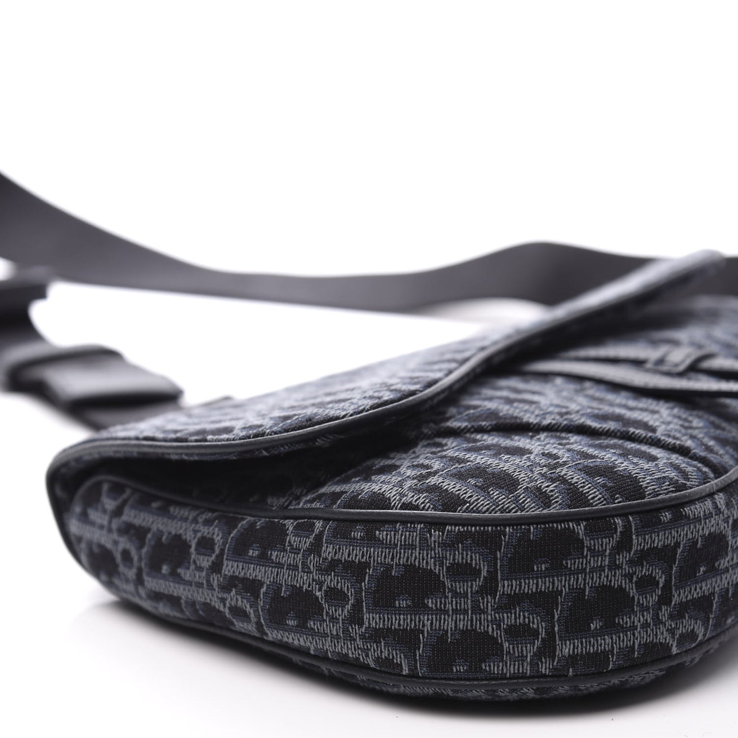 Oblique Mens Saddle Bag Black Blue