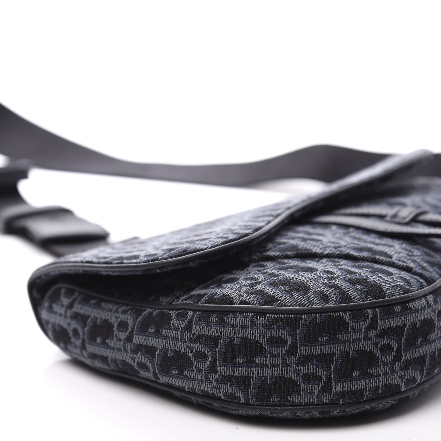 Christian Dior Oblique Mens Saddle Bag Black Blue 6 of 8