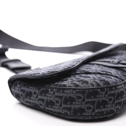 Christian Dior Oblique Mens Saddle Bag Black Blue 6 of 8