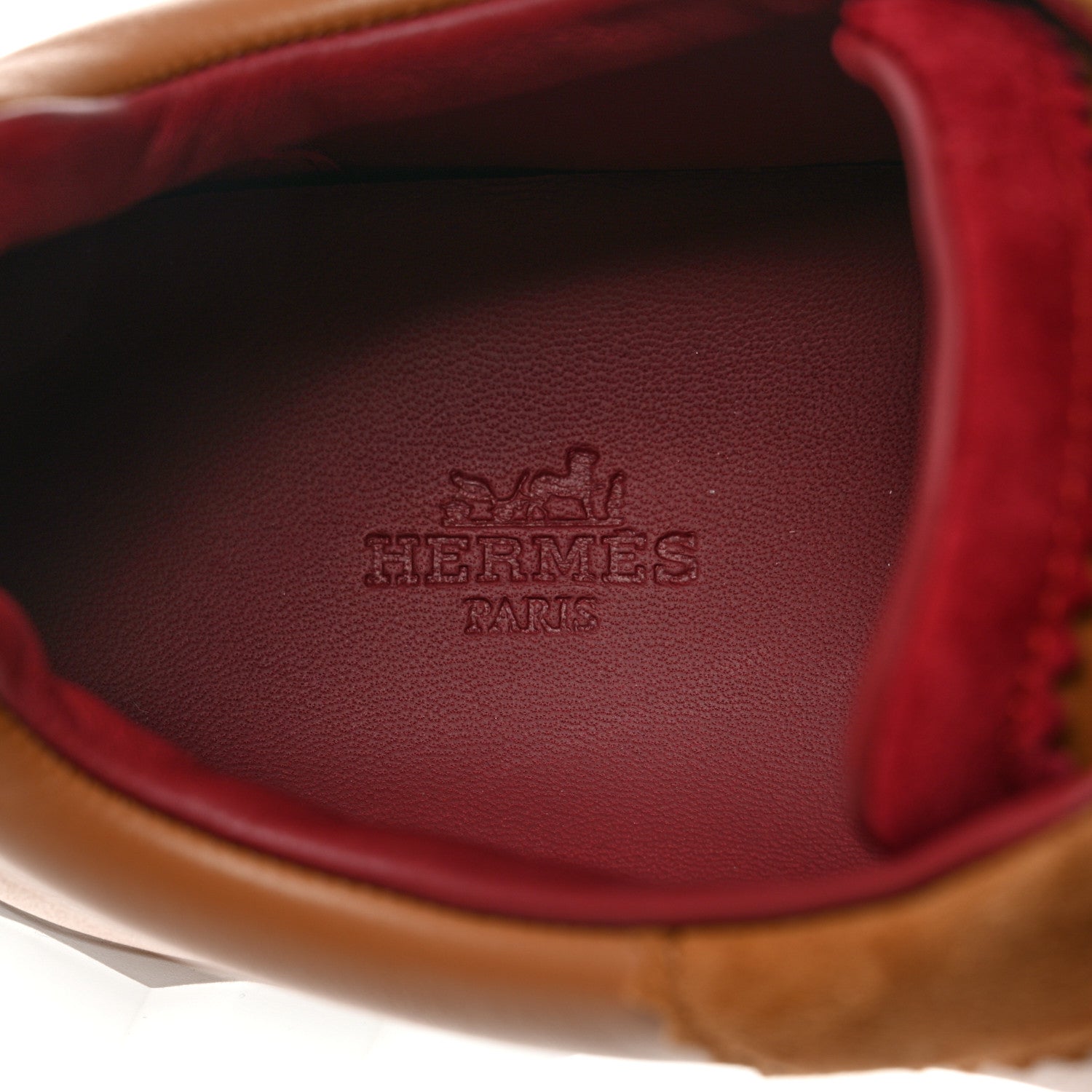 Hermes Calfskin Suede Goatskin Mens Bouncing Sneakers 40 Naturel 7 of 7