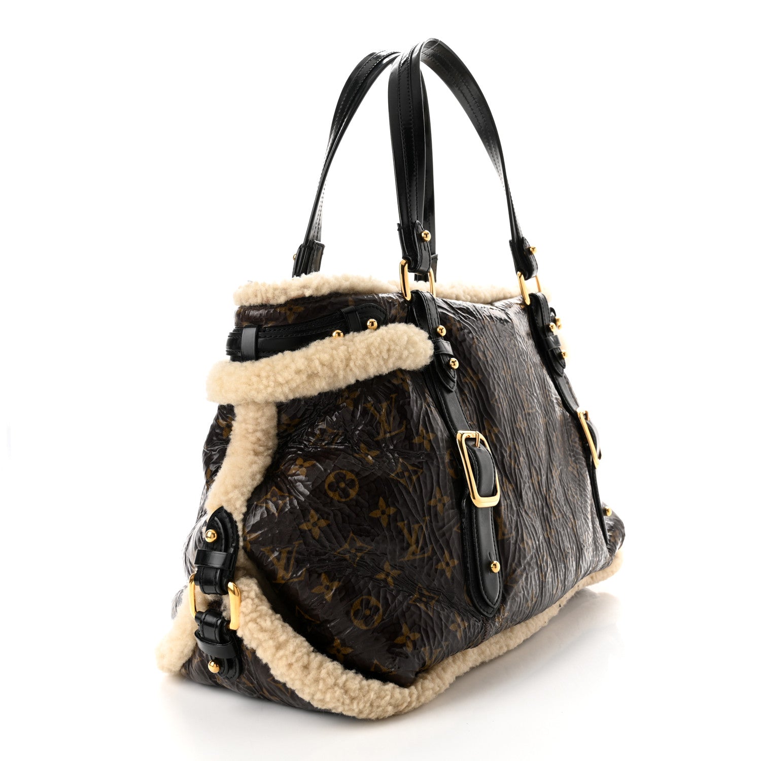 Louis Vuitton Patent Monogram Shearling Sac Thunder 2 of 10