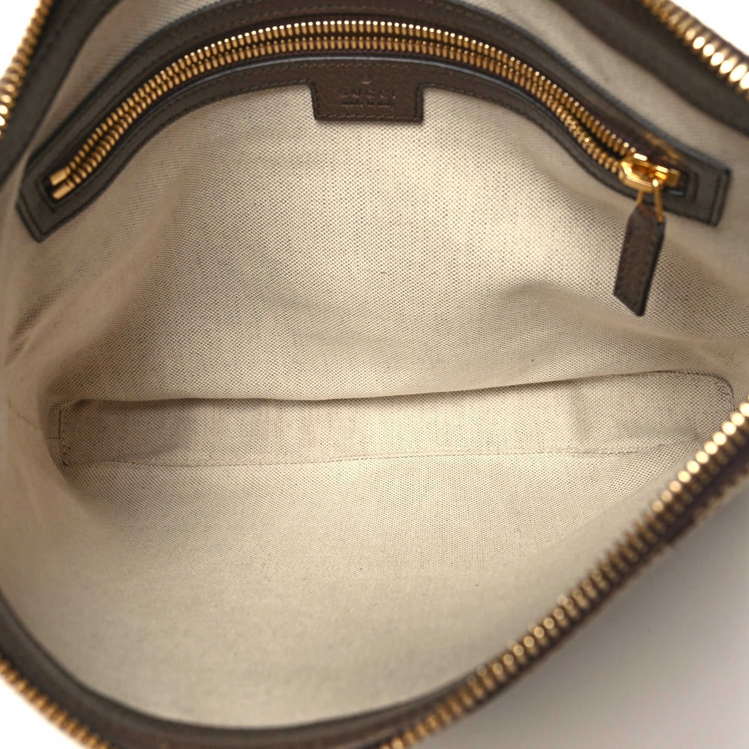 Gucci Monogram Jumbo GG Textured Dollar Calfskin Web Wristlet Messenger Bag Camel Ebony New Acero 5 of 10