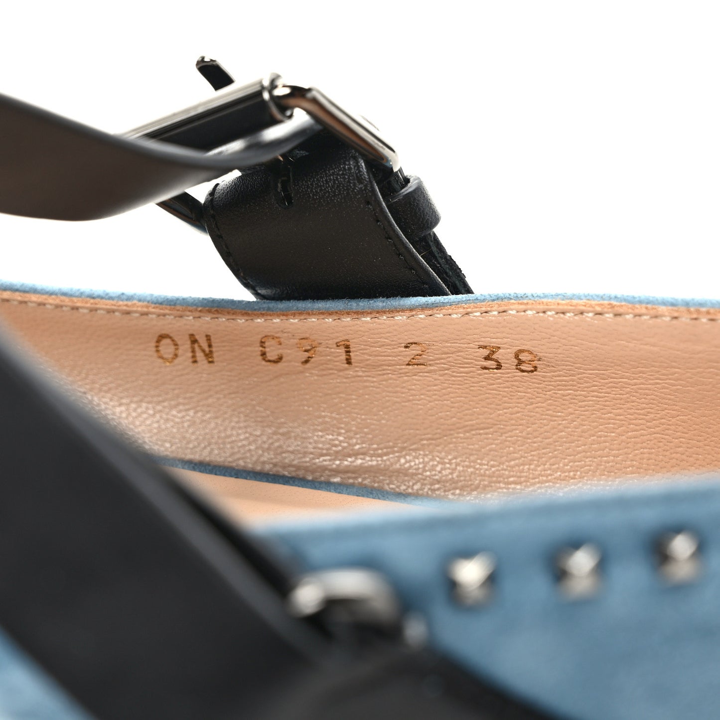 Suede Soul Rockstud Strappy Ballerina Flats 38 Grey Sky
