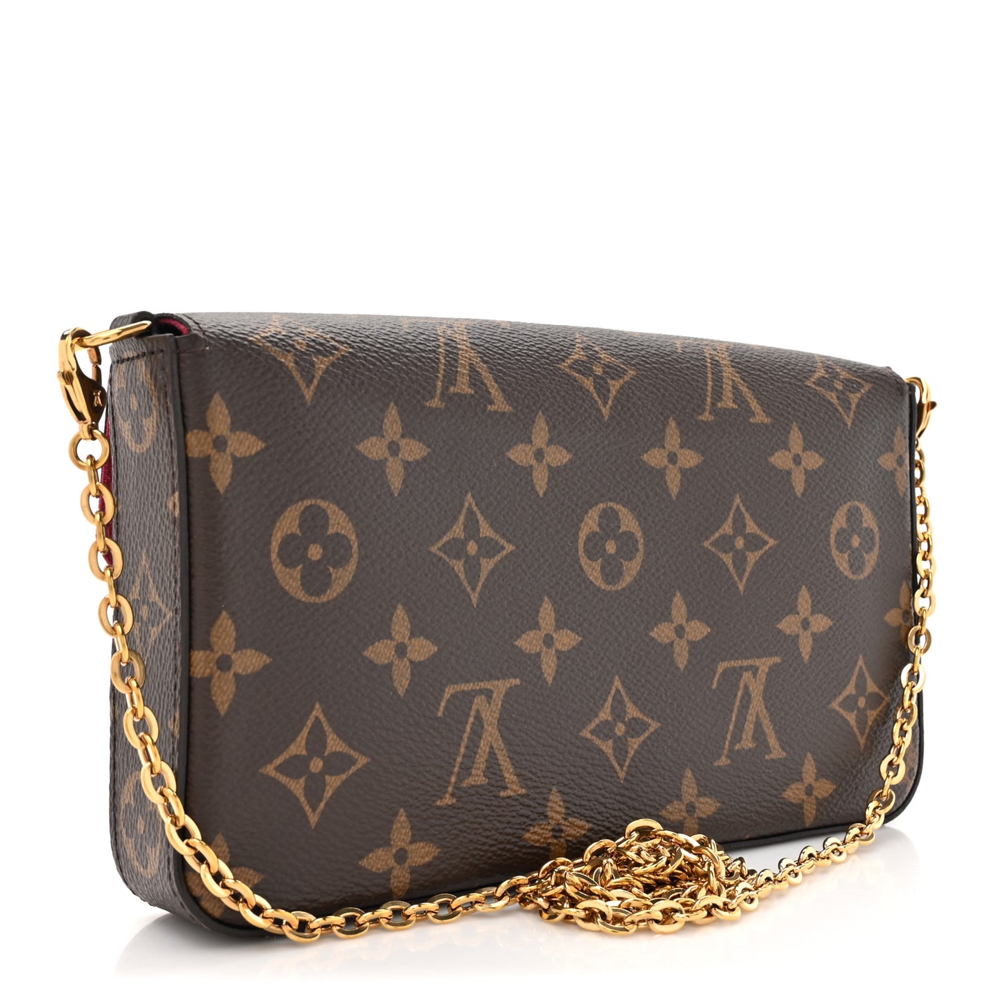 Monogram Pochette Felicie Chain Wallet Fuchsia