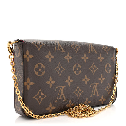 Louis Vuitton Monogram Pochette Felicie Chain Wallet Fuchsia 4 of 13