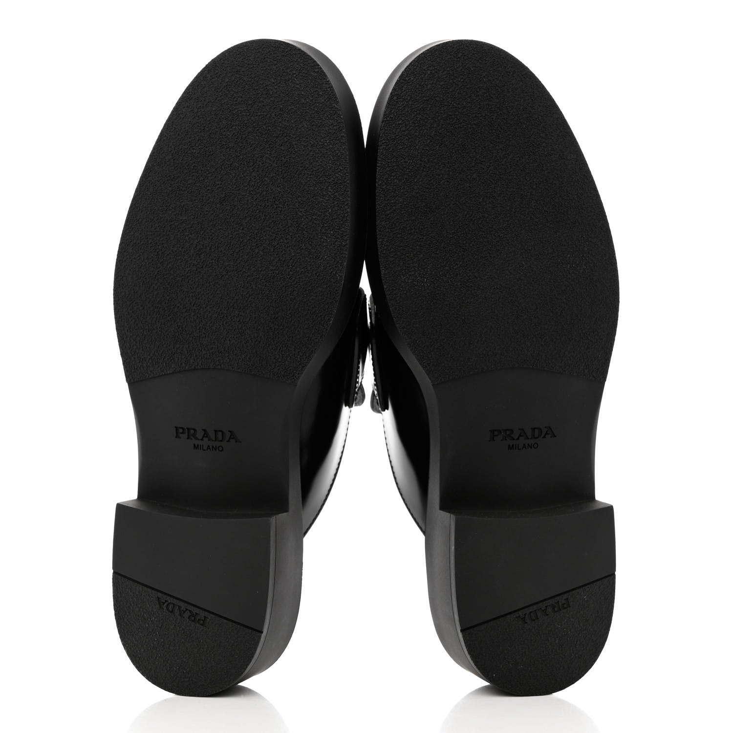 Prada Spazzolato Triangle 40mm Loafer Mules 37.5 Black 5 of 10