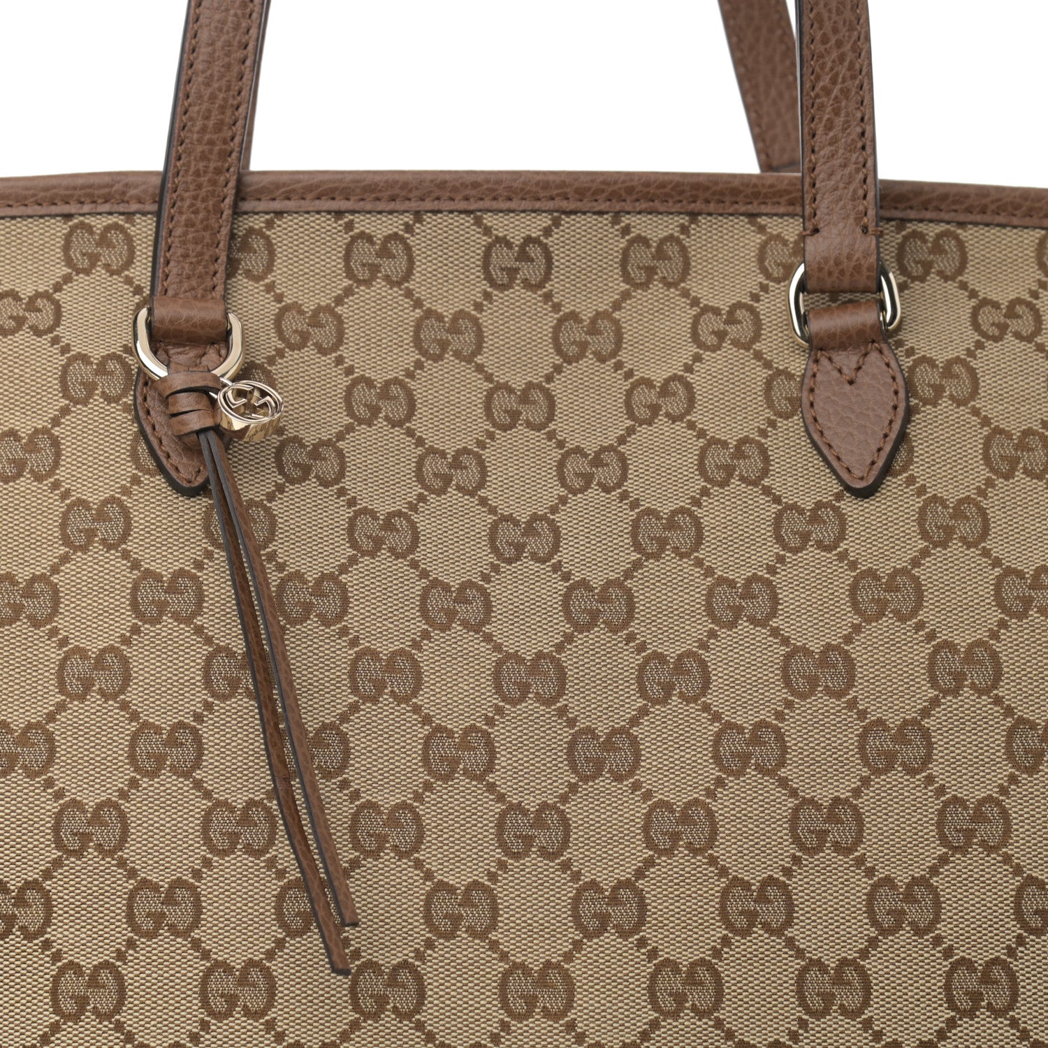 Gucci Monogram Medium Bree Zippered Tote Beige Tabacco 8 of 10