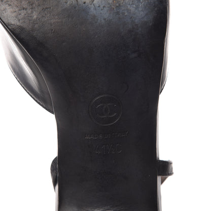 Chanel Calfskin Cap Toe CC Slingback Pumps 41.5 Black 8 of 25
