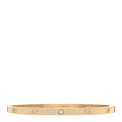 Cartier 18K Yellow Gold 6 Diamond Small LOVE Bracelet 16 2 of 12