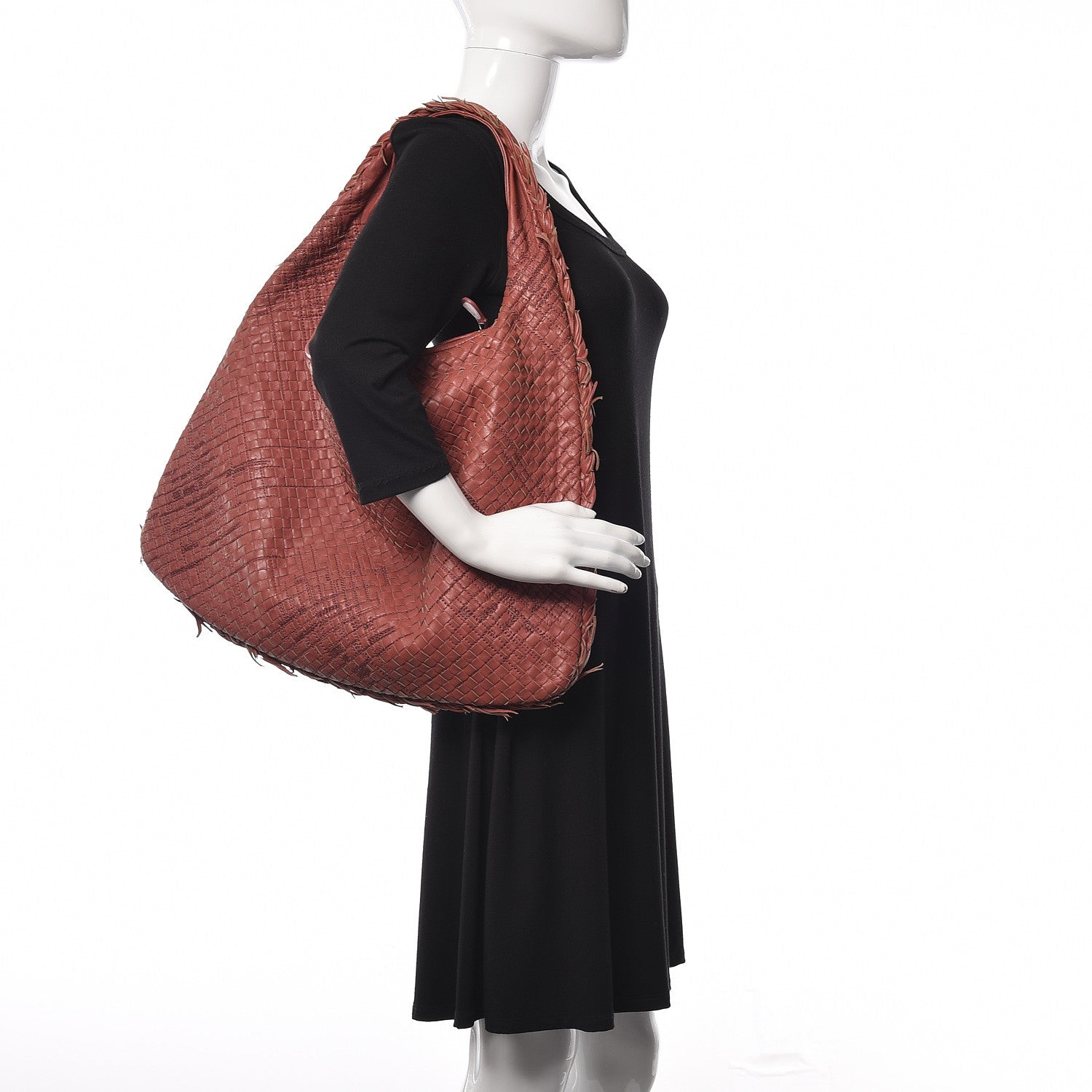Bottega Veneta Nappa Intrecciato Fuzzy Maxi Veneta Hobo Dusty Rose 2 of 9