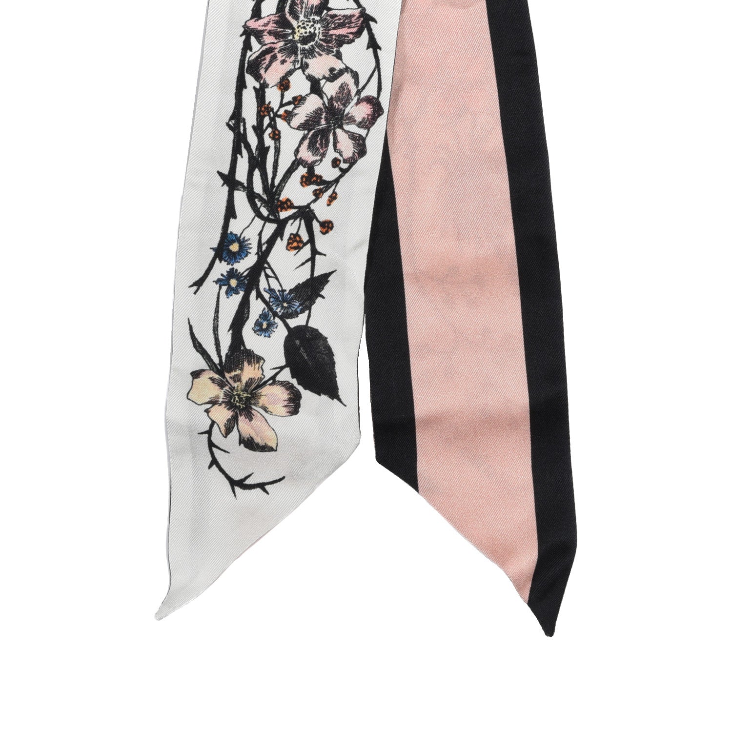 Christian Dior Silk Rosa Mutabilis Mitzah Scarf Beige 2 of 3